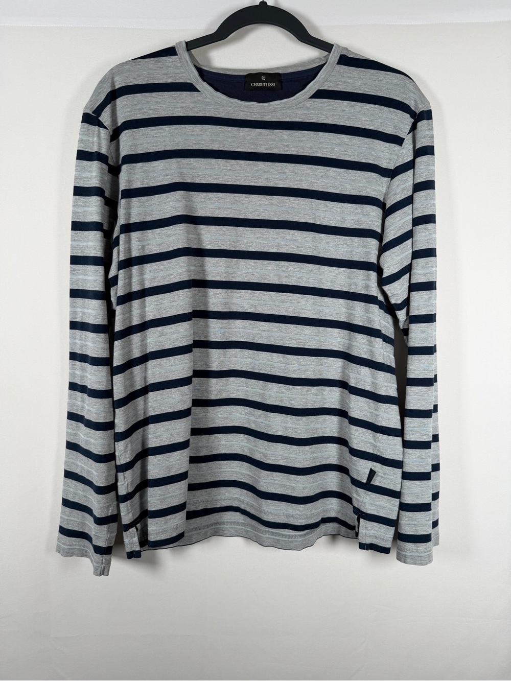 Cerruti 1881 Comfort Wash Women's Long-Sleeve Stripe Tee - Gray/Navy, Nautical